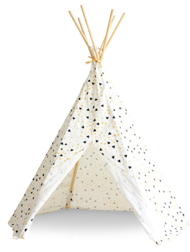 tipi avec motif triangle sur fond blanc
