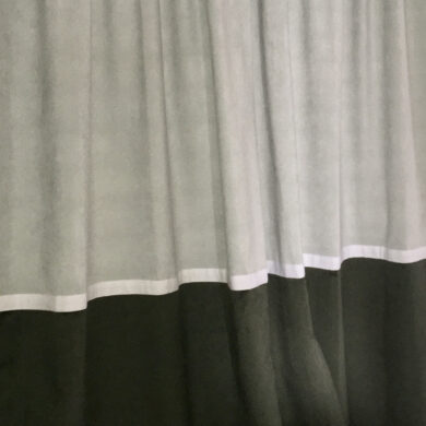 rideau tissu Douceur nuage + Sweet Love vert anglais