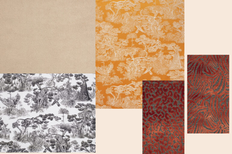 tissus motifs léopard, zèbre, reptile, animaux savane