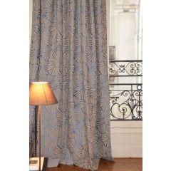 RIDEAU NYMPHEAS BLEU FOND FICELLE