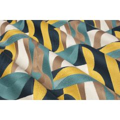 BANQUETTE GLAMOUR BRODE CURRY/BLEU