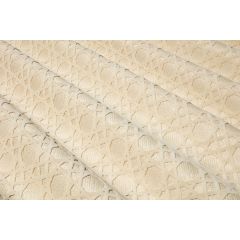 BANQUETTE CANNAGE VELOURS BLANC CASSE FOND ECRU