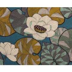 COUSSIN IDRIS MOUTARDE/GRIS FOND OCEAN SUR LIN