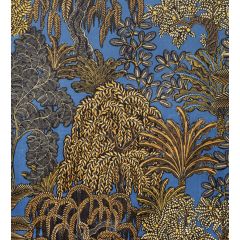 COUSSIN MAJORELLE CAMEL FOND BLEU ROI SUR VELOURS