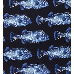 COUSSIN POISSONS COFFRE FOND MARINE SUR LIN