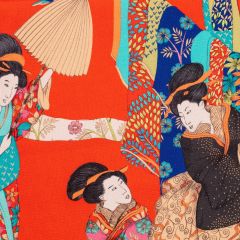 JETÉ DE LIT KIMONO FOND ROUGE