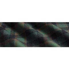 JETÉ DE LIT TARTAN LAINE RECYCLEE VERT ROUGE