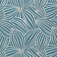 RIDEAU CACAO ECRU FOND BLEU CANARD