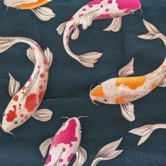 RIDEAU ILLIADE MULTICOLORE FOND MARINE