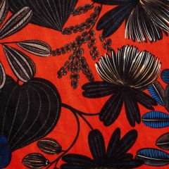 RIDEAU ORPHEE MULTICOLORE FOND ORANGE SUR VELOURS