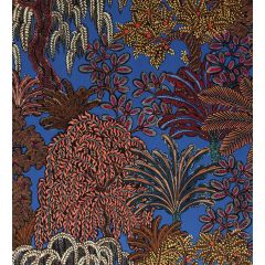 RIDEAU MAJORELLE SAUMON FOND BLEU ROI