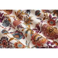 RIDEAU JACOBINE MULTICOLORE FOND CREME