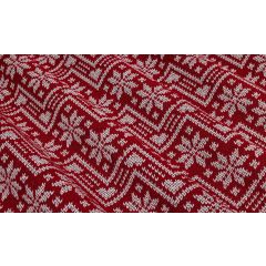 RIDEAU ROCHEBRUNE JACQUARD DE LAINE FOND ROUGE