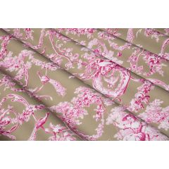 TISSU AU METRE LUDIVINE FUSCHIA FOND LIN (PERCALE)