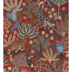 TISSU AU METRE NOUVEAU MONDE JACQUARD FOND ORANGE