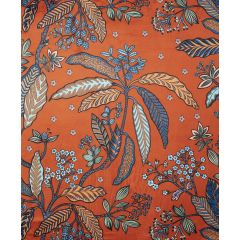TISSU AU METRE BIBI FOND ORANGE SANGUINE SUR VELOURS