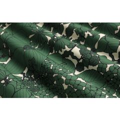 TISSU AU METRE SUZIE VERT FOND VANILLE