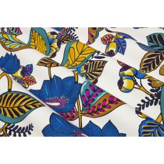 TISSU AU METRE GARDEN LAND MULTICOLORE FOND CREME