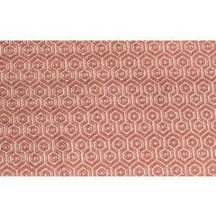 TISSU AU METRE JARDIN ANGLAIS JACQUARD CORAIL / FICELLE