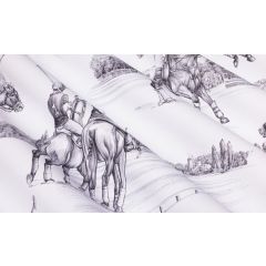 TISSU AU METRE ESTANCIA NOIR FOND ECRU