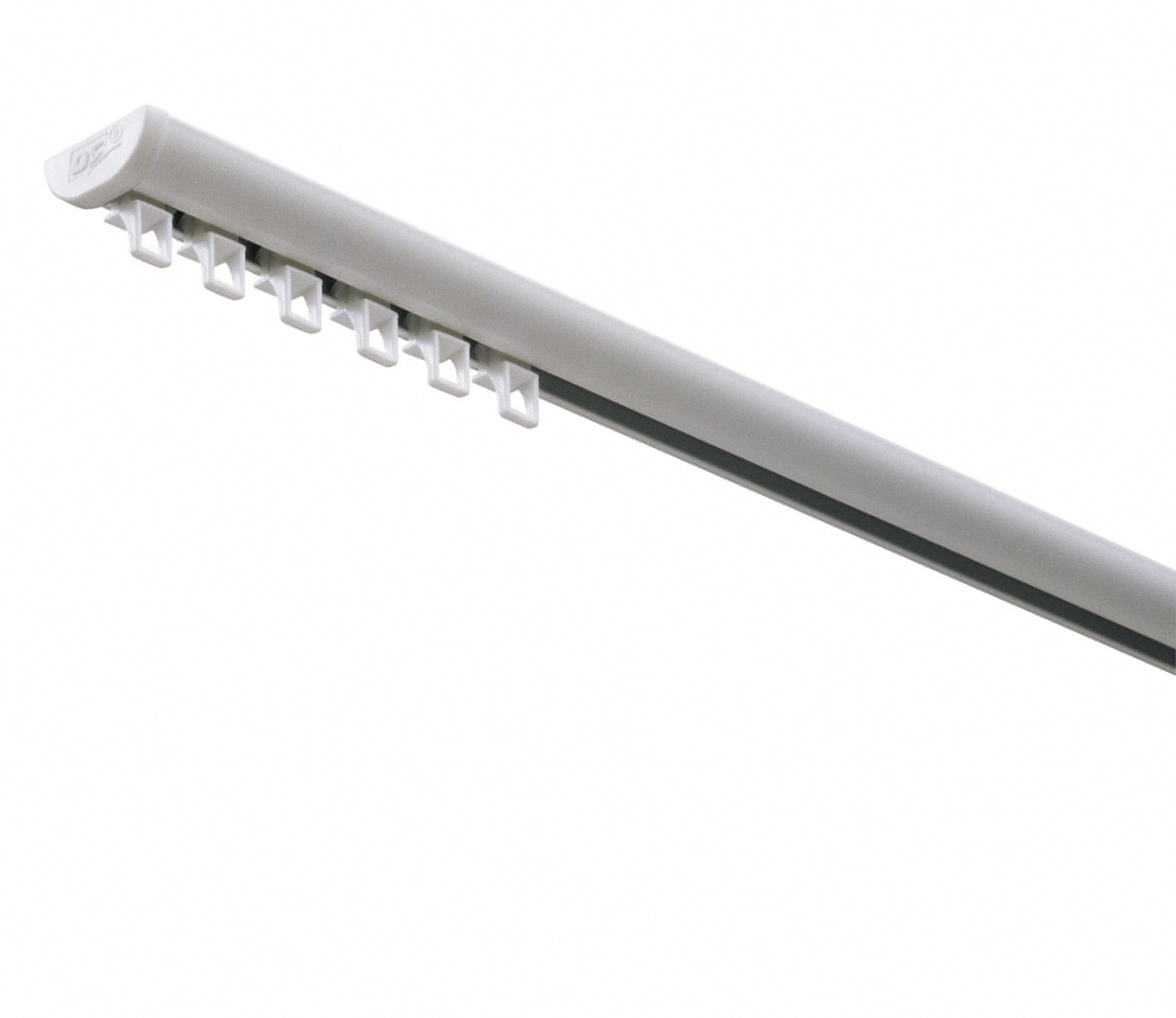 Modèle DS : Fixation au plafond pour rideaux légers (sans doublure, hauteur max 300cm)